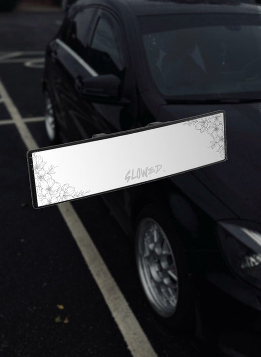 Cherry blossom engraved mirror