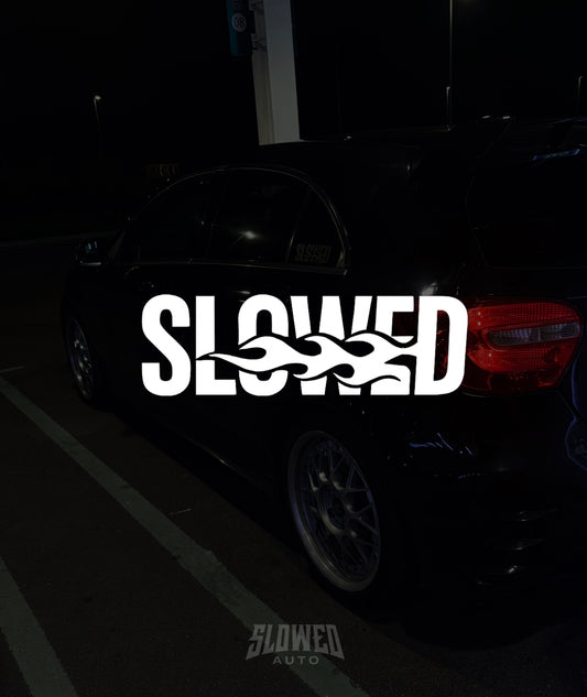 SLOWED flame decal