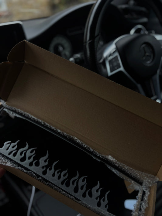 flame engraved mirror