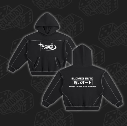 Hanorac din fleece cu cusături contrastante, stil JDM