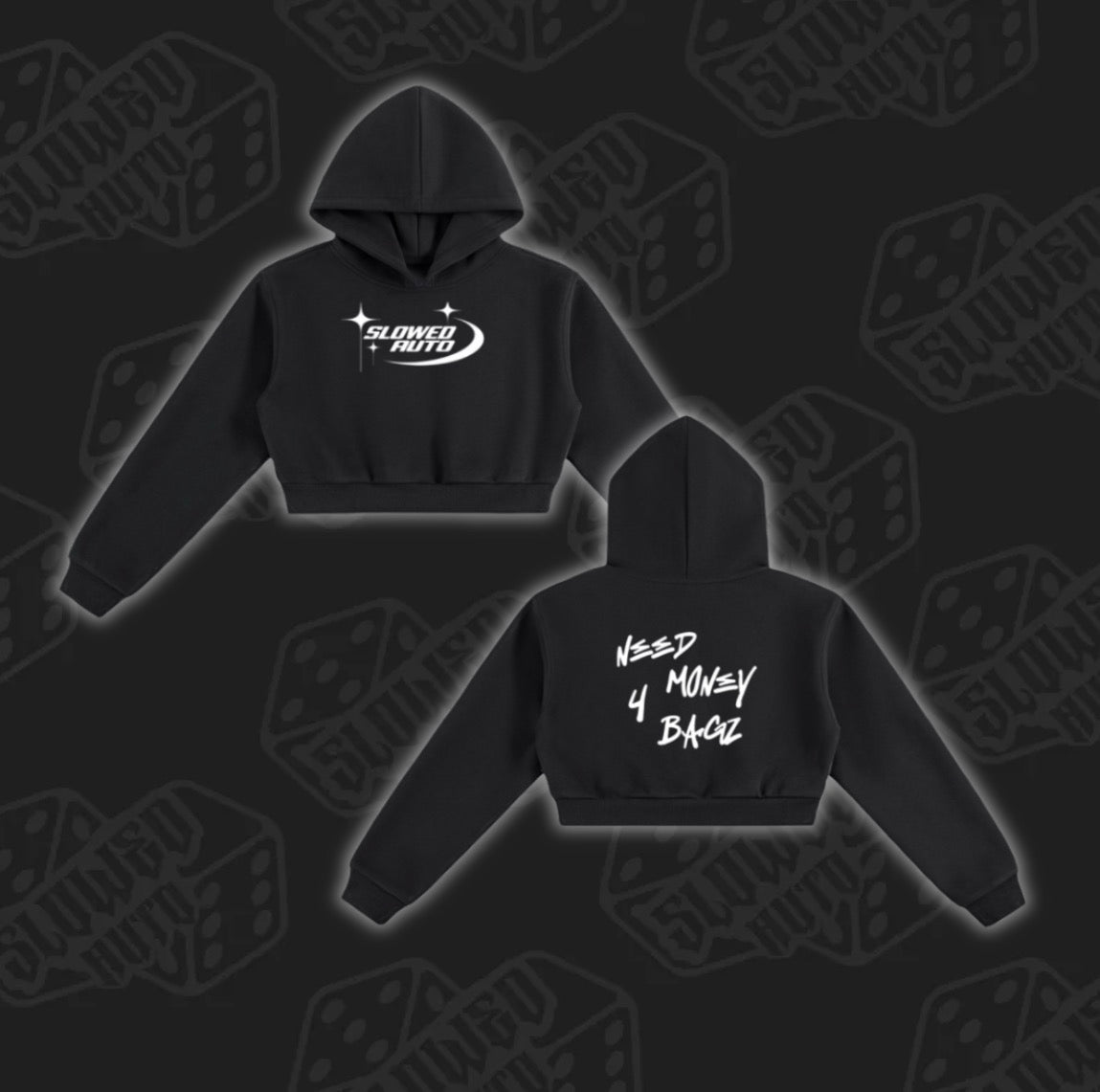 NEEDMONEY4BAGZ Cropped Hoodie